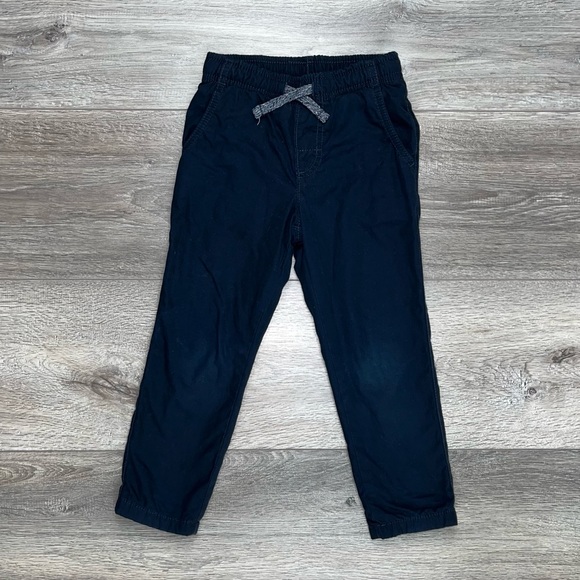 Carter’s Lined Chino Pull Up Pants 3T Navy Blue - Picture 2 of 11
